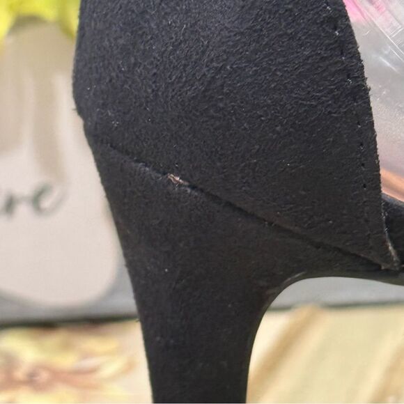 Christian Siriano Kactus Black Faux Suede Fringe Heels Sandals Strappy NIB 8.5 - Picture 7 of 13